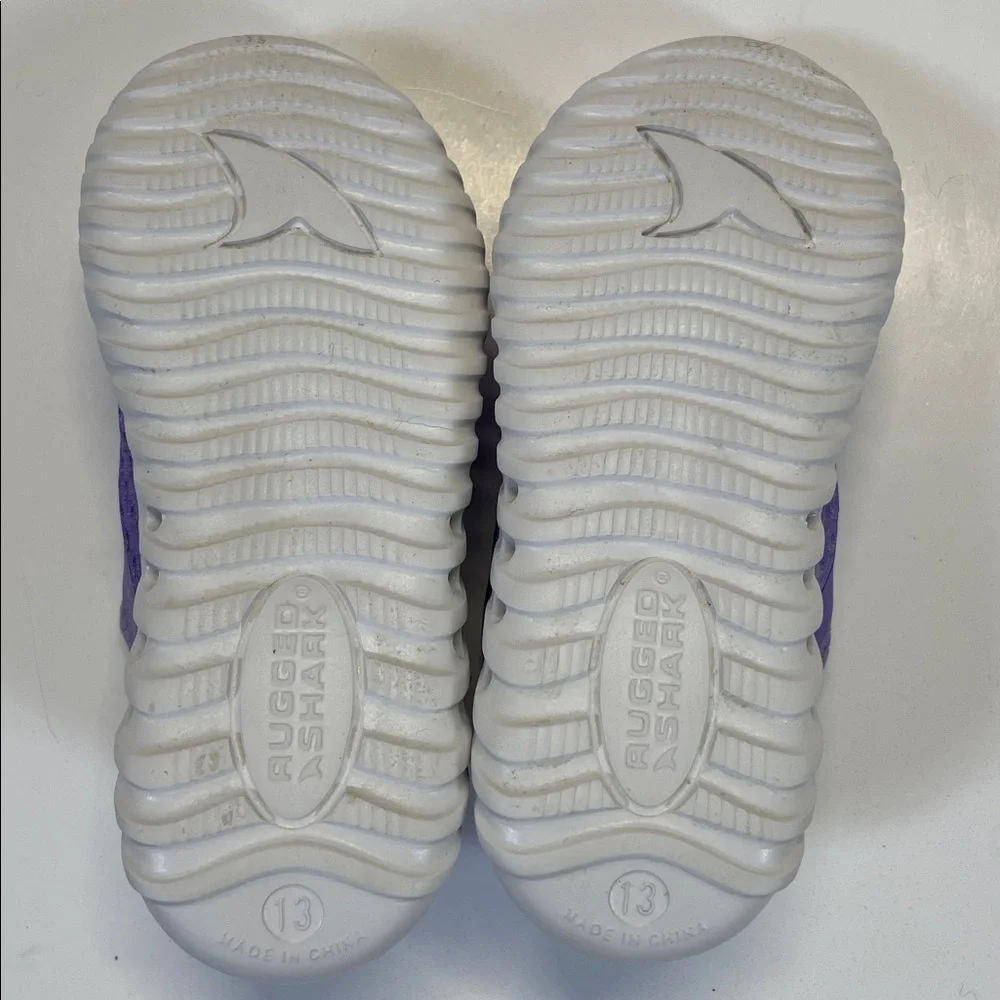 Rugged Shark Kids Water Shoes Pink Purple Slip On Size 13